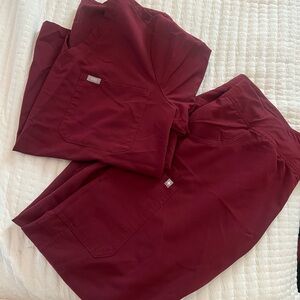 Figs Women's Scrubs in Burgundy